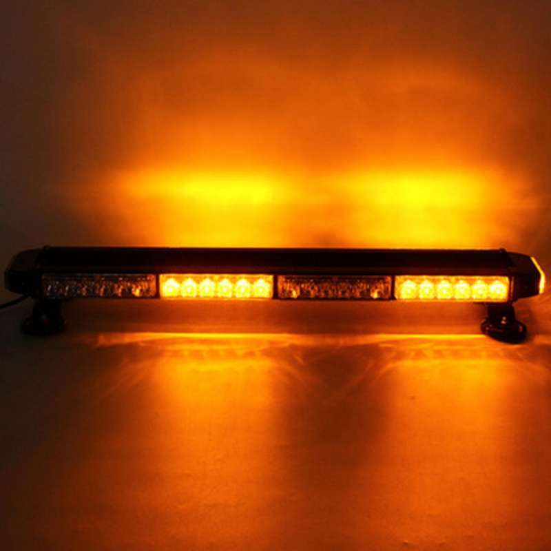 26.6 inch 54 Led Car Amber Double-Sided Flashing Strobe Light Work Light Bar 54 Led Car Warning Ligh