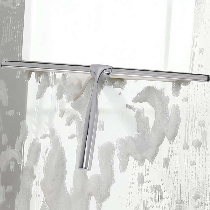 26cm Shower Squeegee Stainless Steel Premium Window Squeegee with Wall Hanger for Shower Doors, Bat