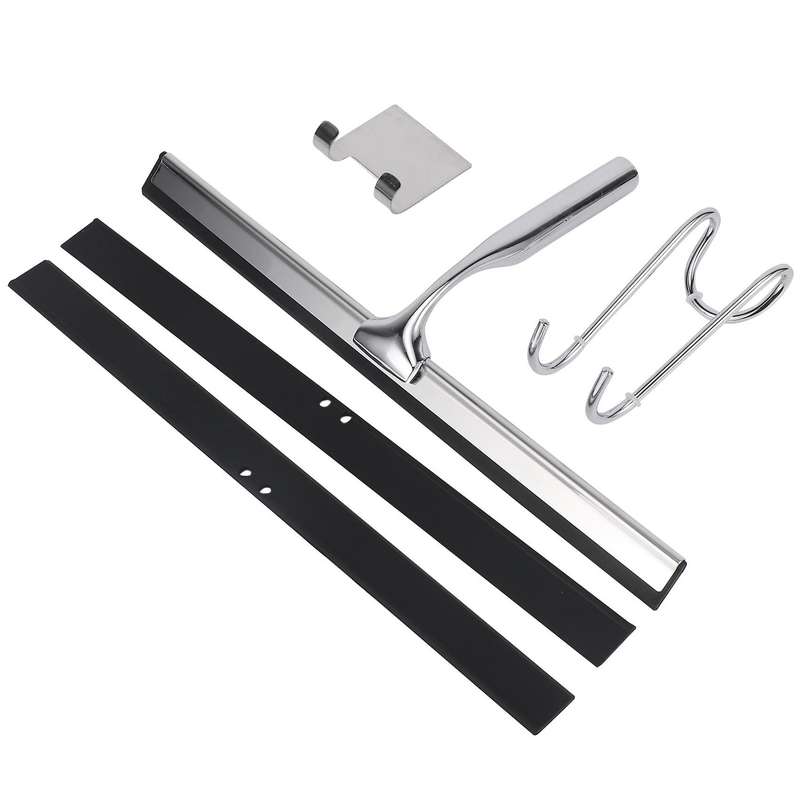 26cm Shower Squeegee Stainless Steel Premium Window Squeegee with Wall Hanger for Shower Doors, Bat