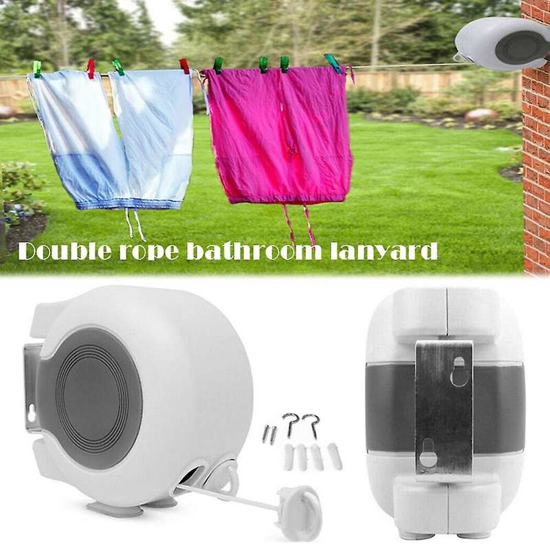 26M Telescopic Clothes Clothes Line Portable Clothes Drying Rope 2 Pieces (Single Rope Length: 13M)