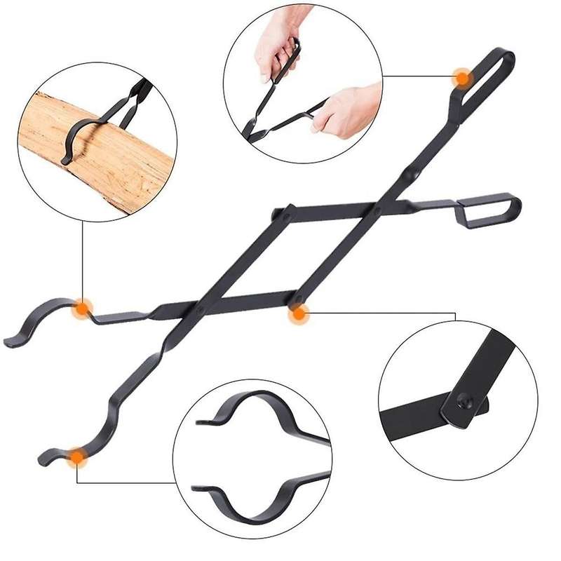 26inch Long Firewood Tongs Log for Fire Pit Campfire Bonfire Fireplace Heavy Duty Wrought Iron