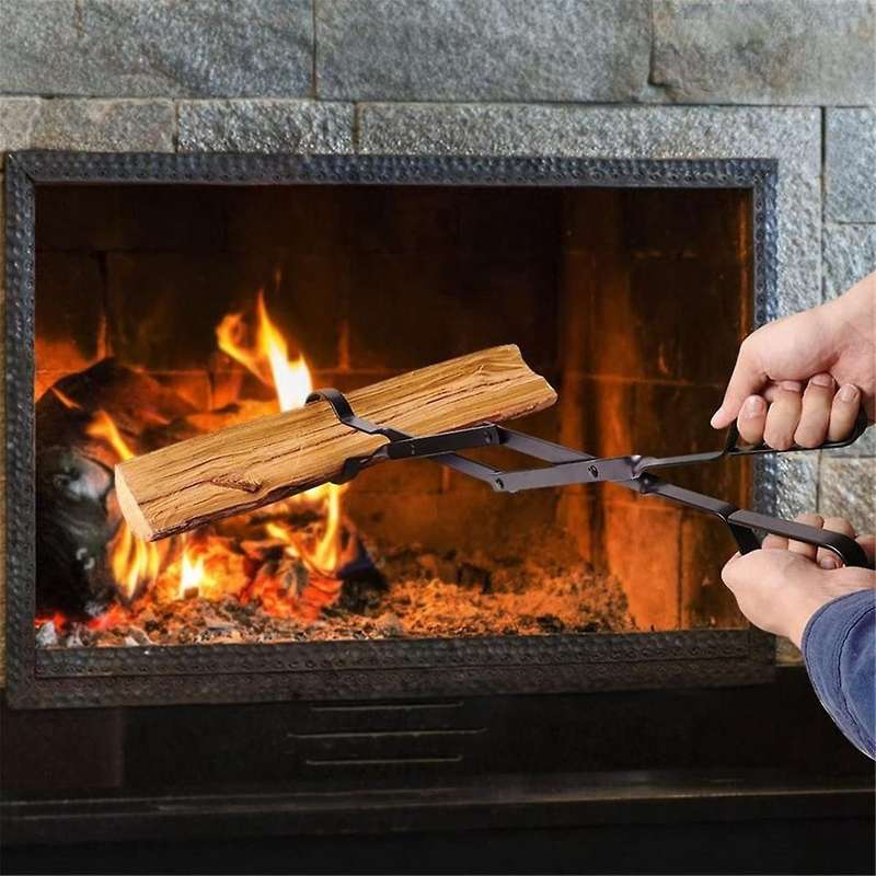 26inch Long Firewood Tongs Log for Fire Pit Campfire Bonfire Fireplace Heavy Duty Wrought Iron