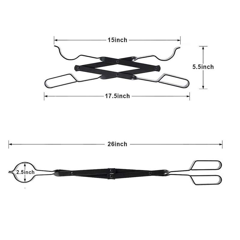 26inch Long Firewood Tongs Log for Fire Pit Campfire Bonfire Fireplace Heavy Duty Wrought Iron