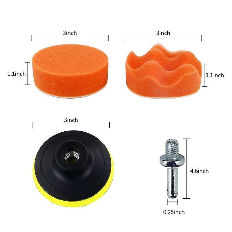 26Pcs Car Foam Drill Polishing Pad Kit 3 Inch Buffing Sponge Pads Kit for Car Sanding, Polishing Wax