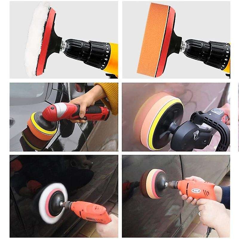 26Pcs Car Foam Drill Polishing Pad Kit 3 Inch Buffing Sponge Pads Kit for Car Sanding, Polishing Wax