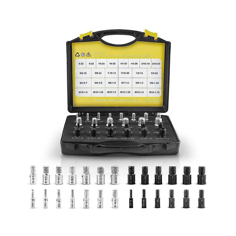 26pcs Nut and Bolt - Thread Gauge Suitable for Detecting Fixed Bolts Or Threaded Holes In Enclosed