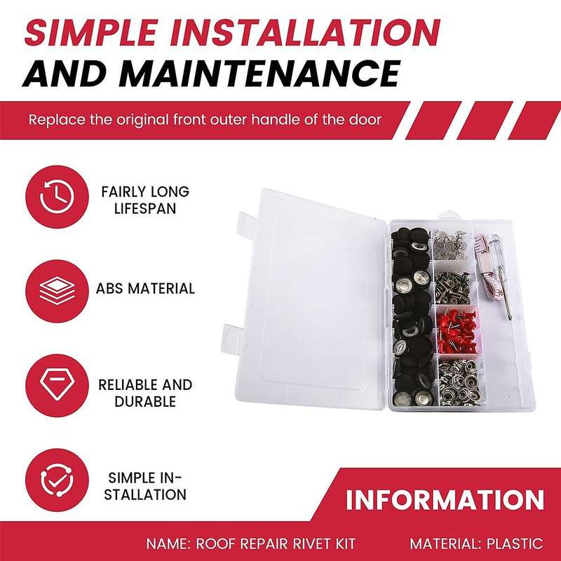 272Pcs Car Ceiling Repair Rivets Car Roof Repair Rivet Kit with Torsion Pin and Installation Tool Ki