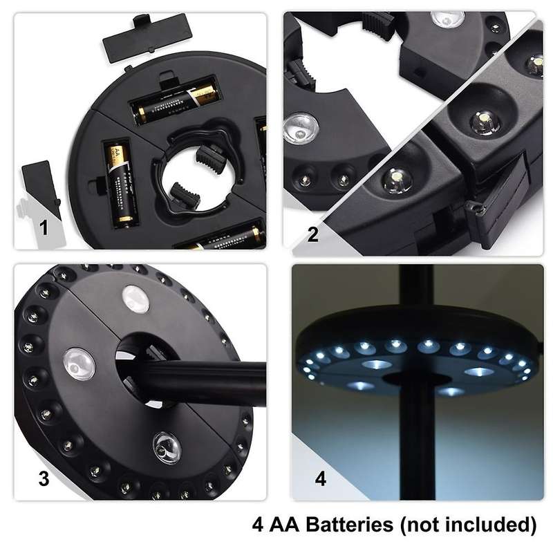 28 Led 200 Lumens Outdoor Cordless Patio Umbrella Pole Light Garden Portable Camping Tent Lamp Emerg