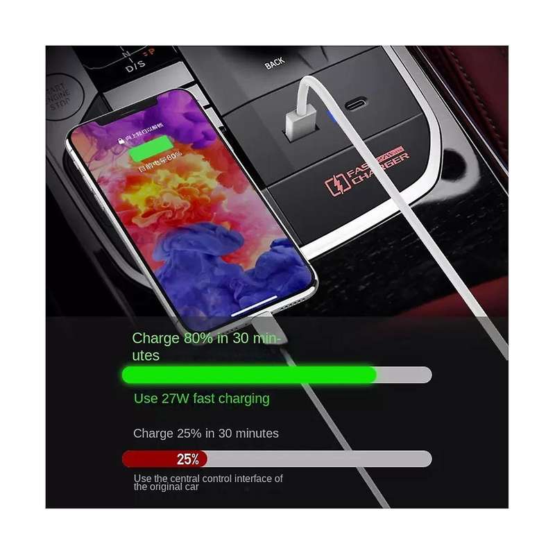 27W Car USB Type C Fast Charger Tray Pad Storage Box for X3 X4 IX3 2022 2023
