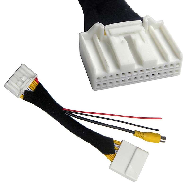 28 Pin Car RCA Video Reverse Camera Convert Cable Adapter Compatible Mazda 2