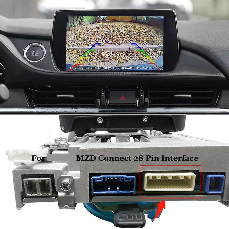 28 Pin Car RCA Video Reverse Camera Convert Cable Adapter Compatible Mazda 2