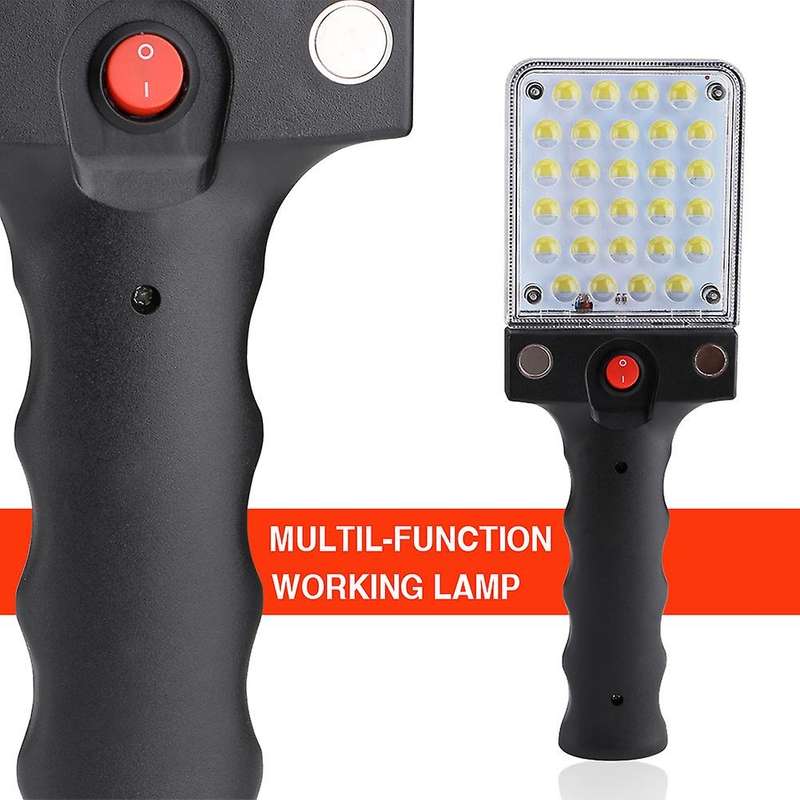 28 Led Portable Lantern Work Inspection Flashlight Torch Lamp with Battery Magnet and Clip for Emerg