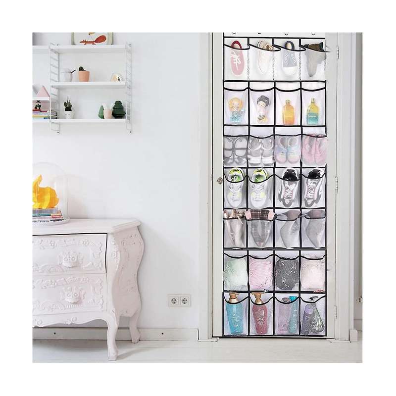 28 Pockets Over The Door Shoe Organizers for Closet Shoes Hanger Organizers Storage Holder for Back