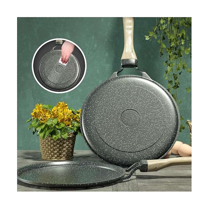28cm Stone Frying Pan Non-stick Cast Iron Pancake Pan Omelet Pot for Gas Stove Induction Cooker Kitc