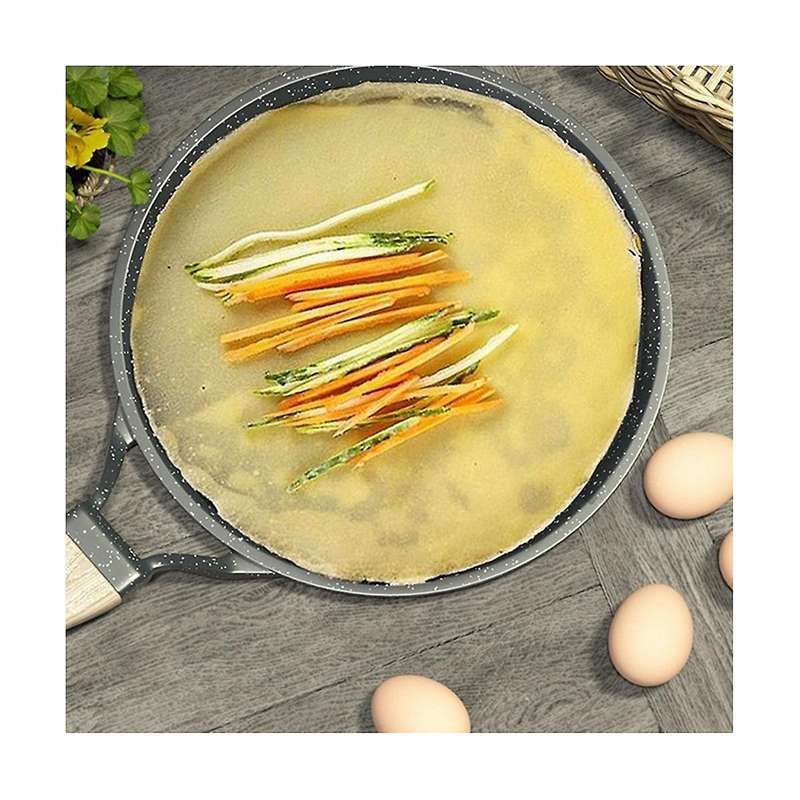28cm Stone Frying Pan Non-stick Cast Iron Pancake Pan Omelet Pot for Gas Stove Induction Cooker Kitc