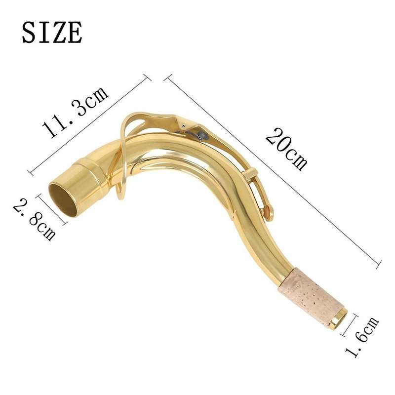 28mm Port Golden Copper Alto Tenor Elbow Bend Neck Replacement Parts for Saxophone