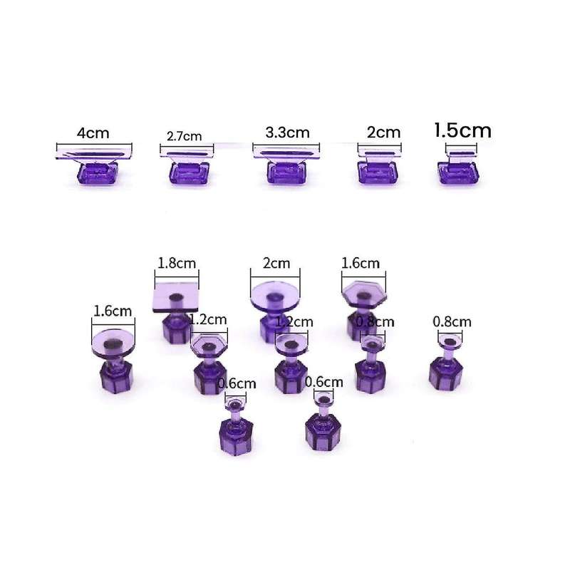 28pc Glue Tabs Dent Lifter Tools Adjustable Handle Puller Paintless Dent Pit for Car Body Auto Pain