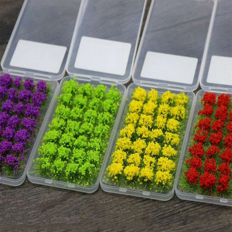 28pcs Model Scene Terrain Production Simulation Flower Cluster Wild Flower Diy Miniature Garden Dec
