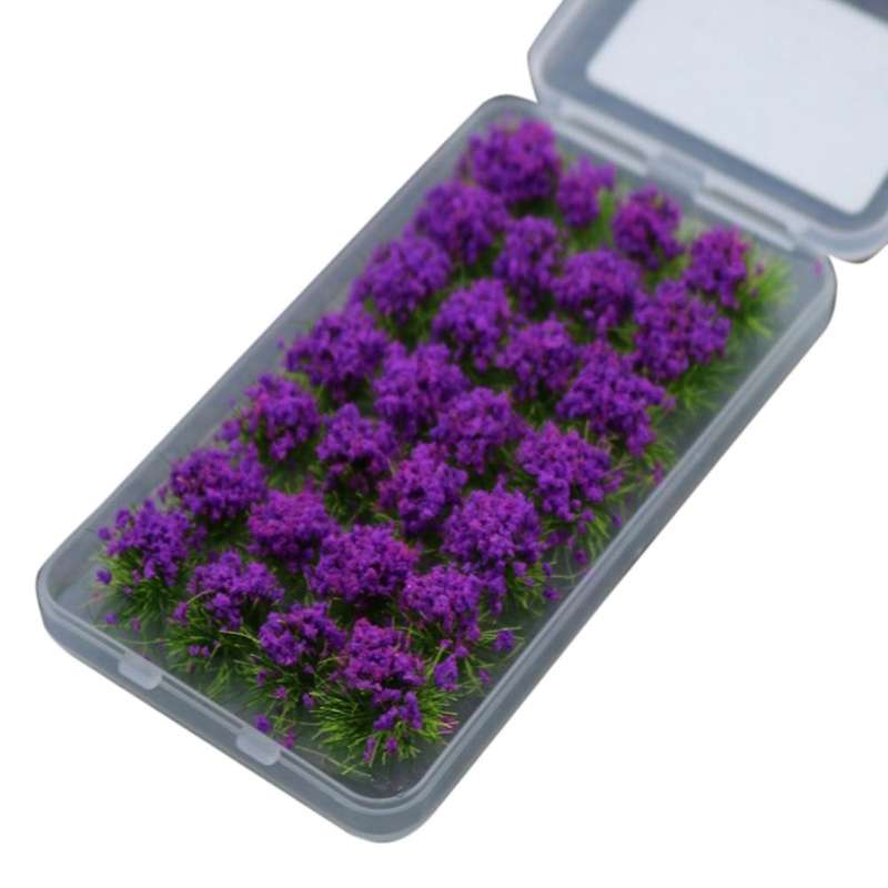 28pcs Model Scene Terrain Production Simulation Flower Cluster Wild Flower Diy Miniature Garden Dec