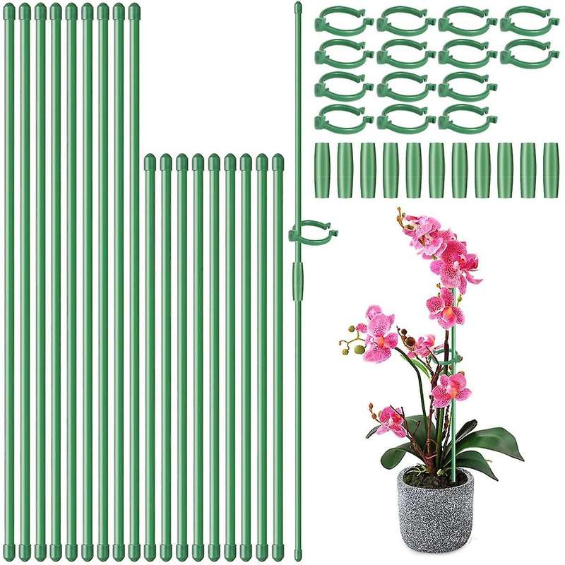 28Pcs Plant Stakes Adjustable Plant Support Sticks,Plant Support Stakes with 28 Rings and 14Connect