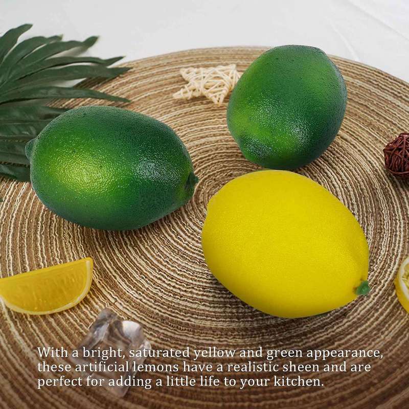 28Pcs/Set Artificial Lemons and Limes Fruits Decorative Faux Citrus Fruits Artificial Decorations f