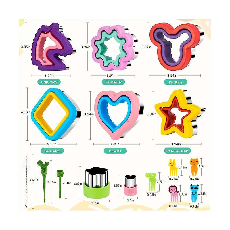29pcs Sandwich Cutter Set Sandwich Bread Decruster Pancake Maker, Diy Cookie Cutter Bento Lunch Box