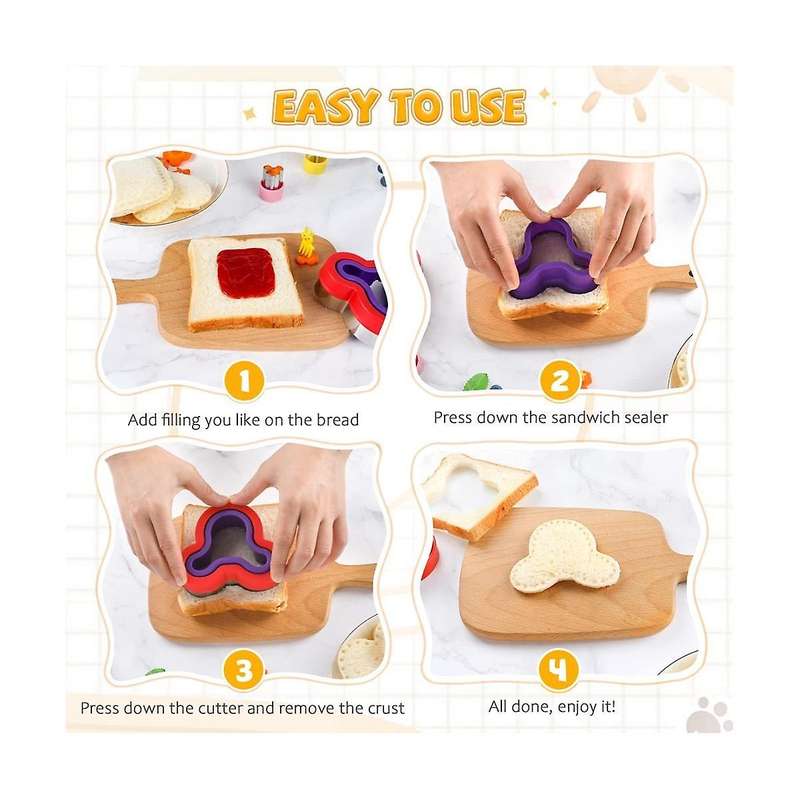 29pcs Sandwich Cutter Set Sandwich Bread Decruster Pancake Maker, Diy Cookie Cutter Bento Lunch Box