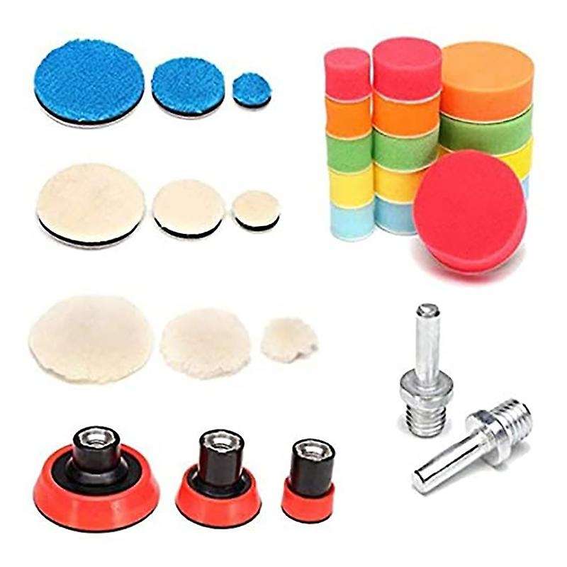 29Pcs Waxing Sponge Polishing Pad Wool Backing Plate Car Polishing Tool Set for Polisher Polishing M