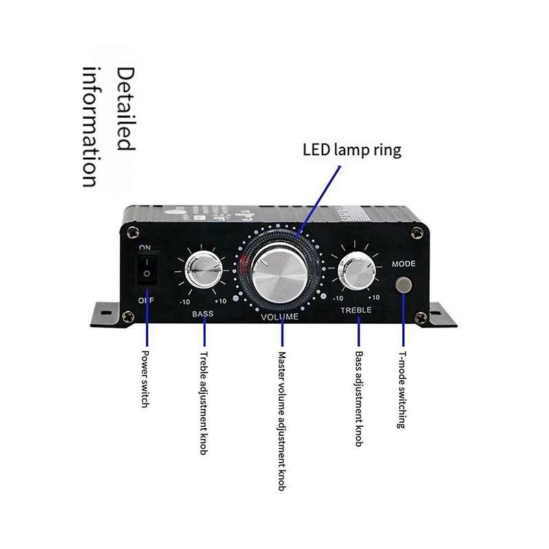 2-channel 30w Car Digital Power Bluetooth Audio Amplifier 12v Hifi Stereo Mini Home Audio Amplifier