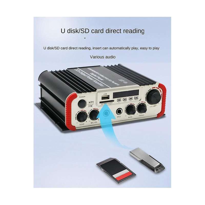 2-channel 80w High Power Car Bluetooth Audio Power Amplifier Stereo Digital Audio Receiver for Car A