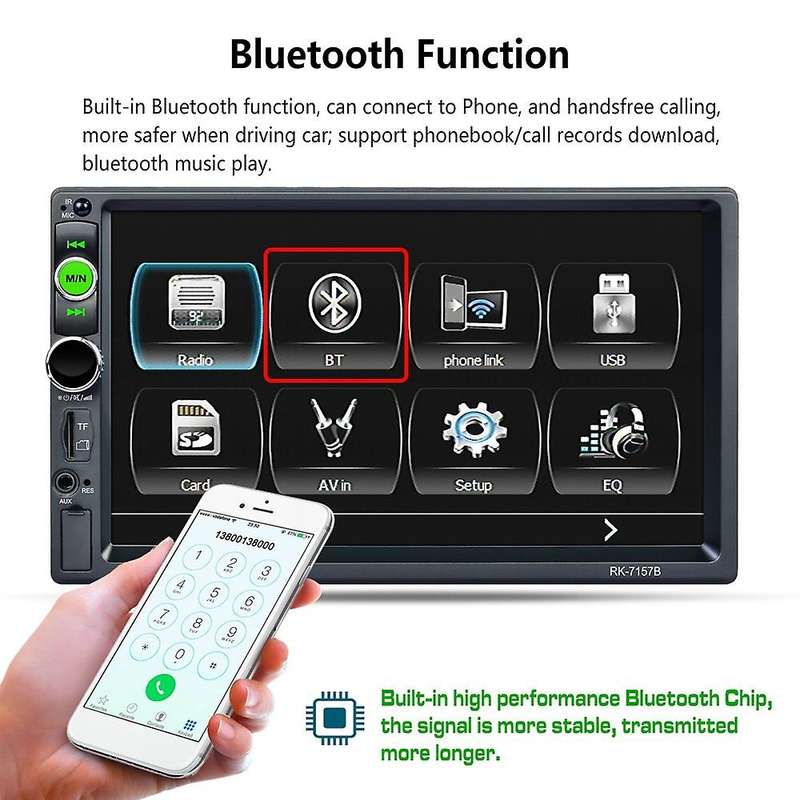 2DIN Car Radio 7 inch Bluetooth with Carplay Autoradio Audio MP5 Player AUX FM Stereo MP5 Receiver w