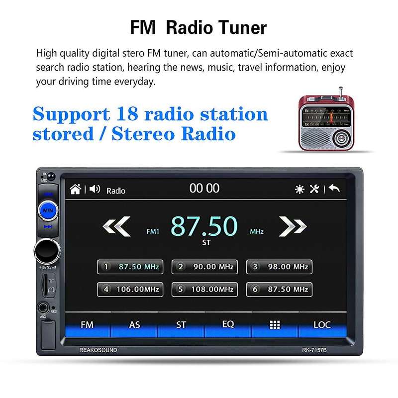 2DIN Car Radio 7 inch Bluetooth with Carplay Autoradio Audio MP5 Player AUX FM Stereo MP5 Receiver w
