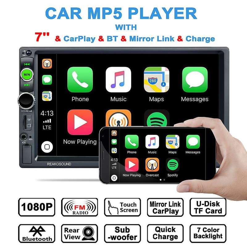 2DIN Car Radio 7 inch Bluetooth with Carplay Autoradio Audio MP5 Player AUX FM Stereo MP5 Receiver w