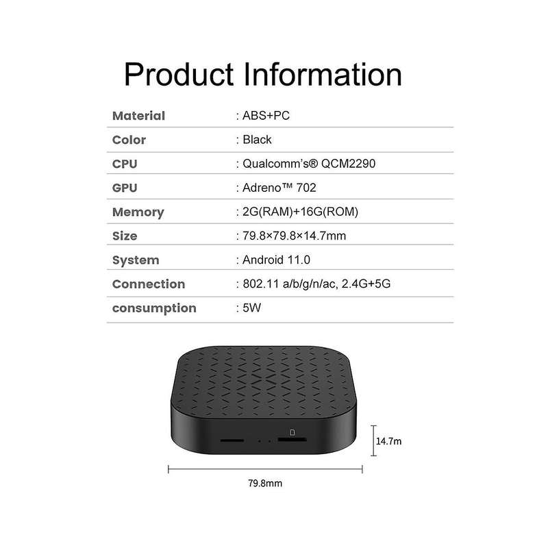 2g+16g Carplay Ai Box Android 11 Wireless Android Auto & Carplay Bluetooth Qcm2290 4-cores Wifi Tf