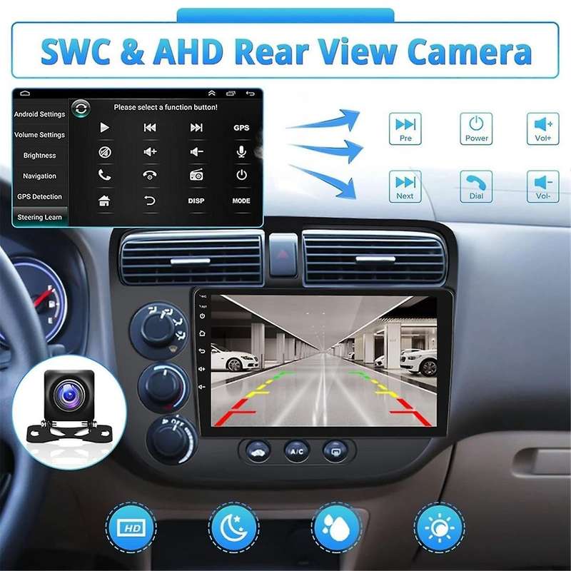 2G+64G Android 13 9In Car Stereo Wireless Carplay Android Auto for 2001-2005,Bluetooth WiFi FM Back