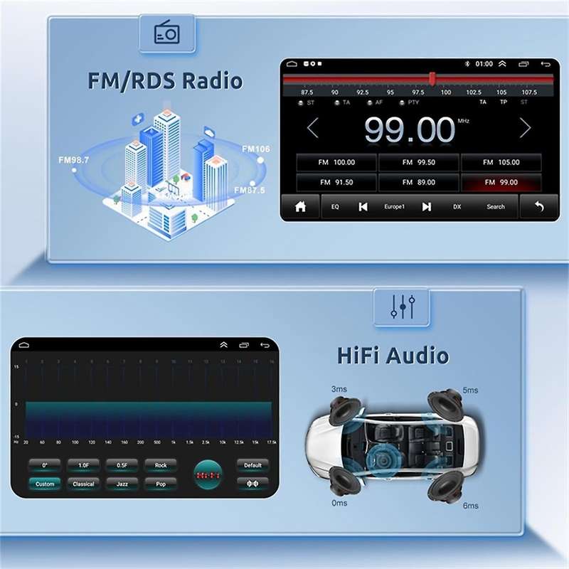 2G+32G Android 13 9inch Car Stereo Wireless Carplay Android Auto for 406 1999-2004,Bluetooth FM Wifi