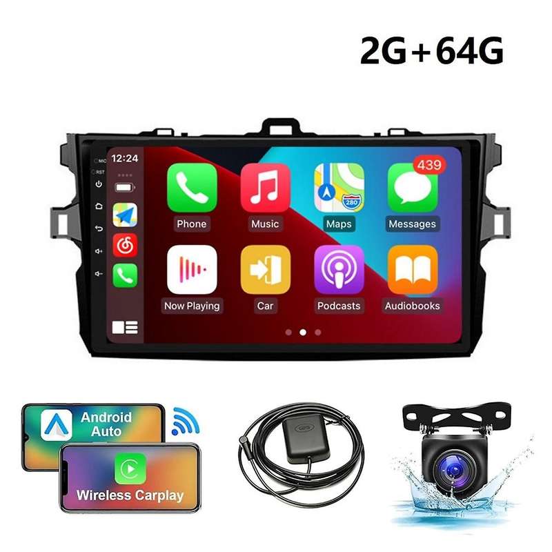 2G+64G Android Car Stereo for 2009-2013 Wireless Carplay Android Auto, 9in Car Radio GPS WiFi Rear