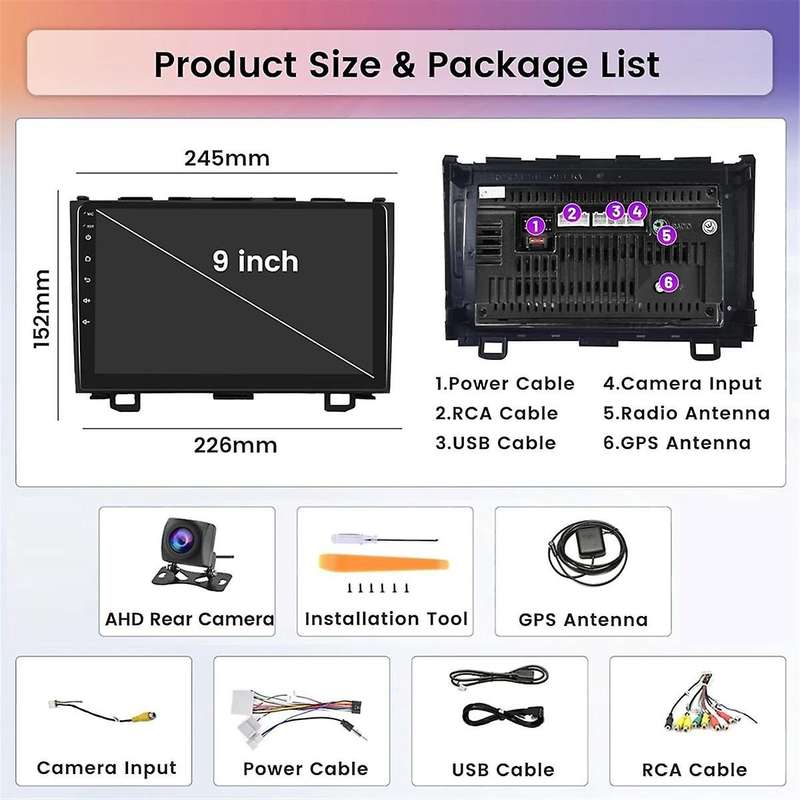 2G+64G for 2007-2011 Android Car Radio Stereo,Wireless Carplay Android Auto 9Inch Touch Screen Blue