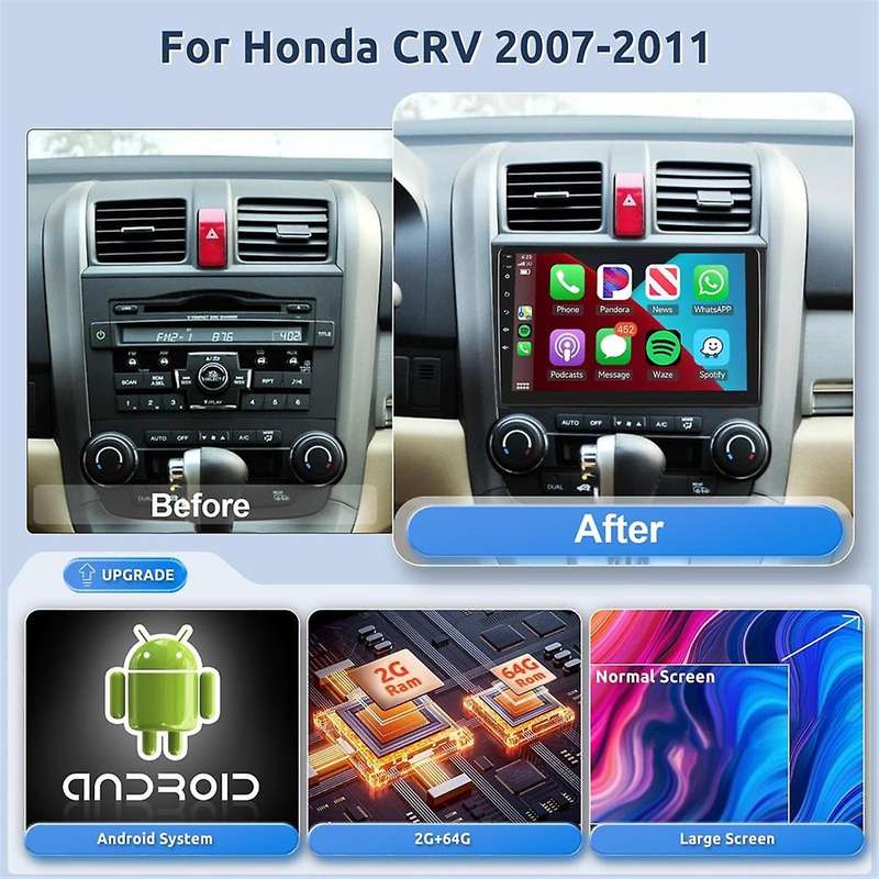 2G+64G for 2007-2011 Android Car Radio Stereo,Wireless Carplay Android Auto 9Inch Touch Screen Blue
