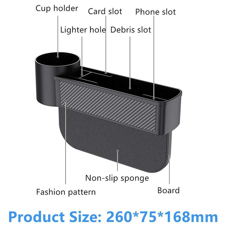 2-in-1 Car Space Organizer Storage Pockets Auto Space Stowing Tidying for Cup Holder Storage/cellph
