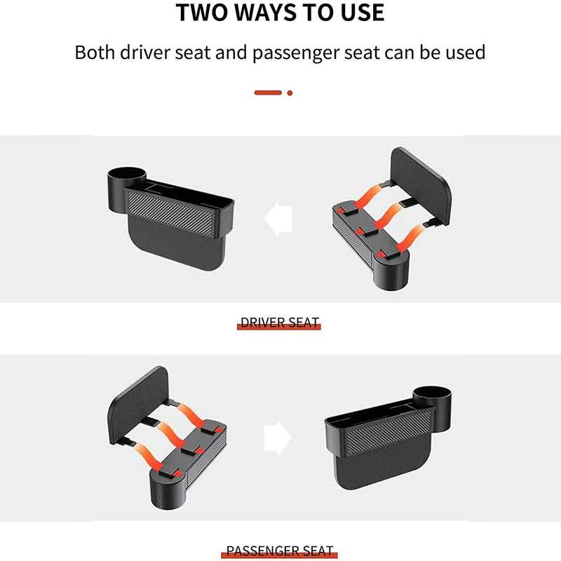 2-in-1 Car Space Organizer Storage Pockets Auto Space Stowing Tidying for Cup Holder Storage/cellph