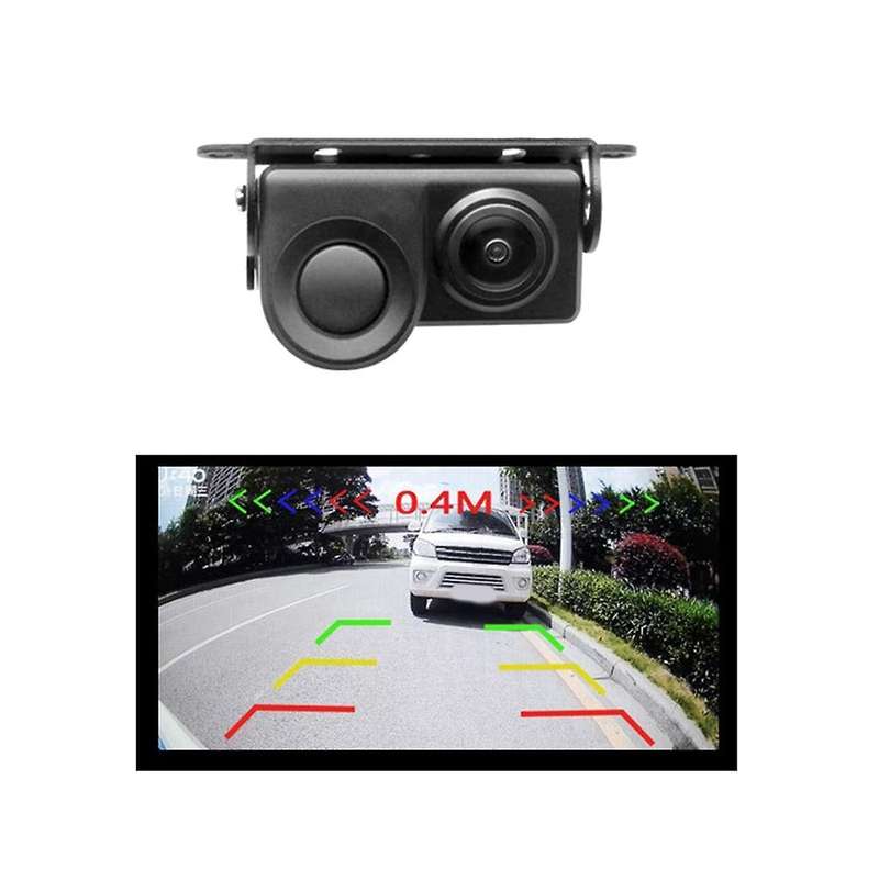 2-in-1 Audible Alarm Parking Assist System Radar Detector Sensor Hd Wide Anglereversing Rearview Cam