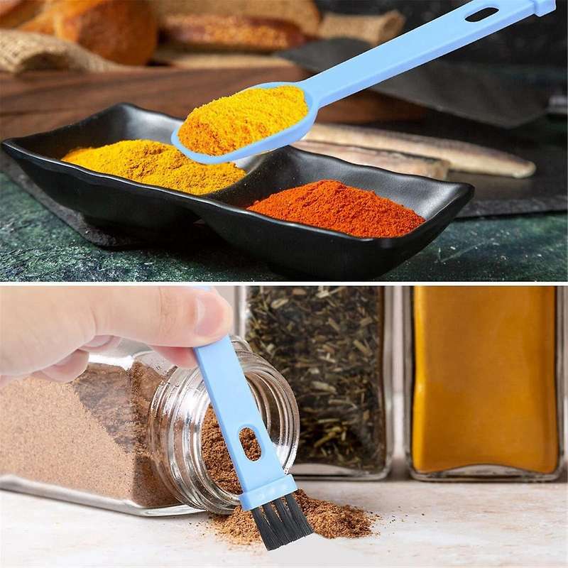 2-in-1 Coffee Grinder Brush, 8pcs Espresso Grinder Brush with Spoon, Portable Coffee Bean Grinder C