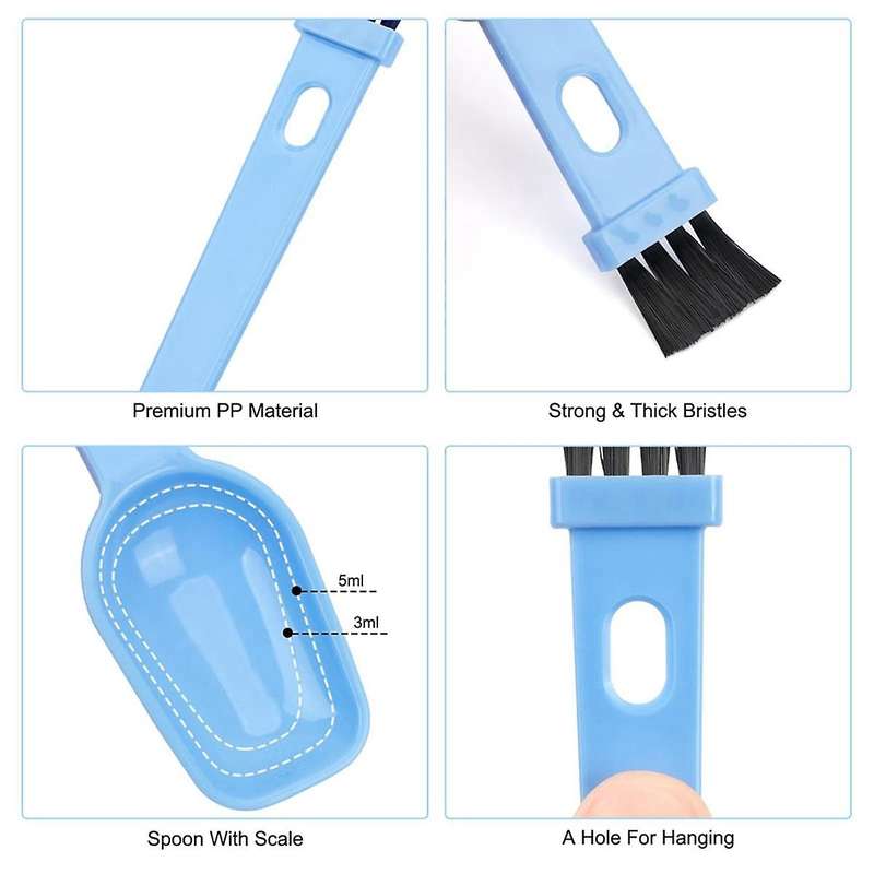 2-in-1 Coffee Grinder Brush, 8pcs Espresso Grinder Brush with Spoon, Portable Coffee Bean Grinder C