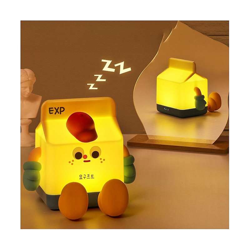 2-in-1 Milk Carton Night Light Decor Bedside Light Mobile Phone Holder Rechargeable Touch Dimmable 5