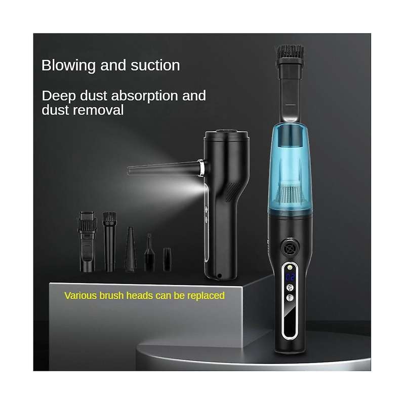 2-in-1 Portable Car Vacuum Cleaner Wireless Handheld Vacuum Blowing Dust Home Car Dual- Dust Catche