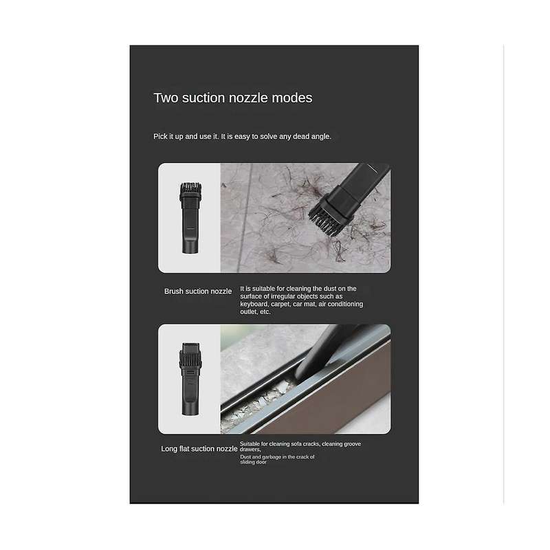 2-in-1 Portable Car Vacuum Cleaner Wireless Handheld Vacuum Blowing Dust Home Car Dual- Dust Catche