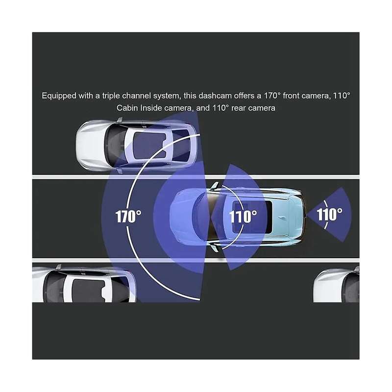 2inch 1080p Scren Car Camera Dvr Car Dashcam Front & Rear Camera with Inside Camera 24 Hour Parking