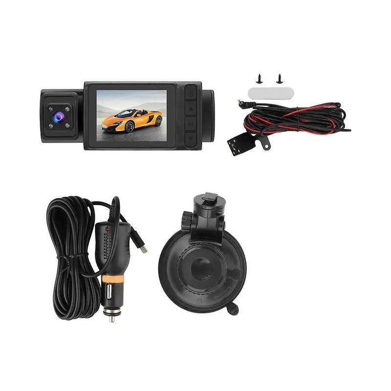 2inch 1080p Scren Car Camera Dvr Car Dashcam Front & Rear Camera with Inside Camera 24 Hour Parking