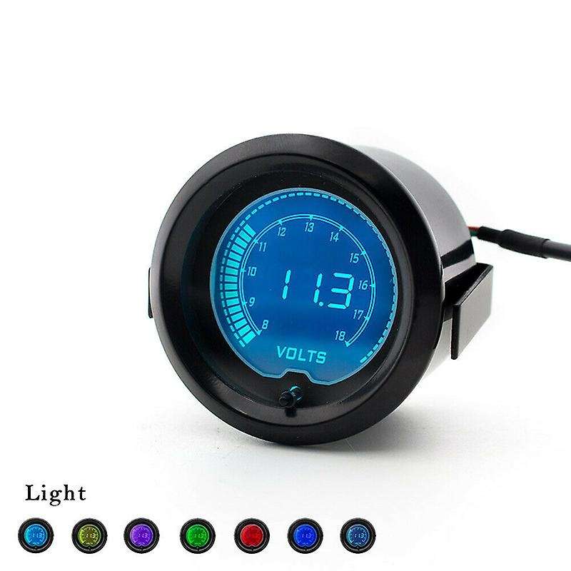 2inch 52mm Car Digital Volt Gauge Voltage Meter 8-18V LCD 7 Color Boat Voltmeter